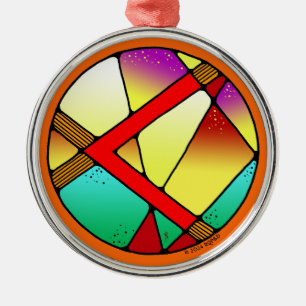 Ornamento De Metal Art Nouveau Kenaz Rune de criatividade