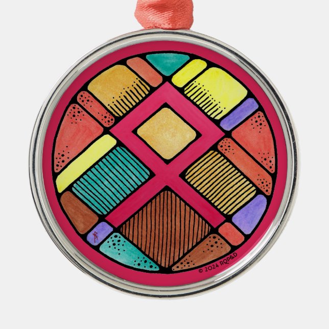 Ornamento De Metal Art Nouveau Othala Rune de Antecedentes (Frente)