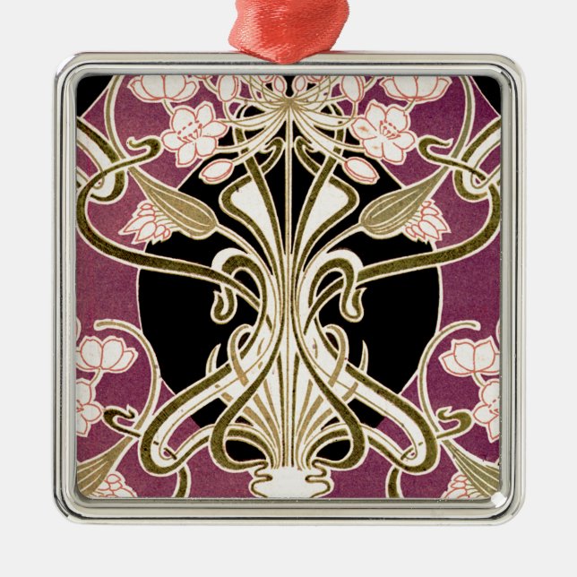 Ornamento De Metal Art Nouveau padrão #2 (Frente)