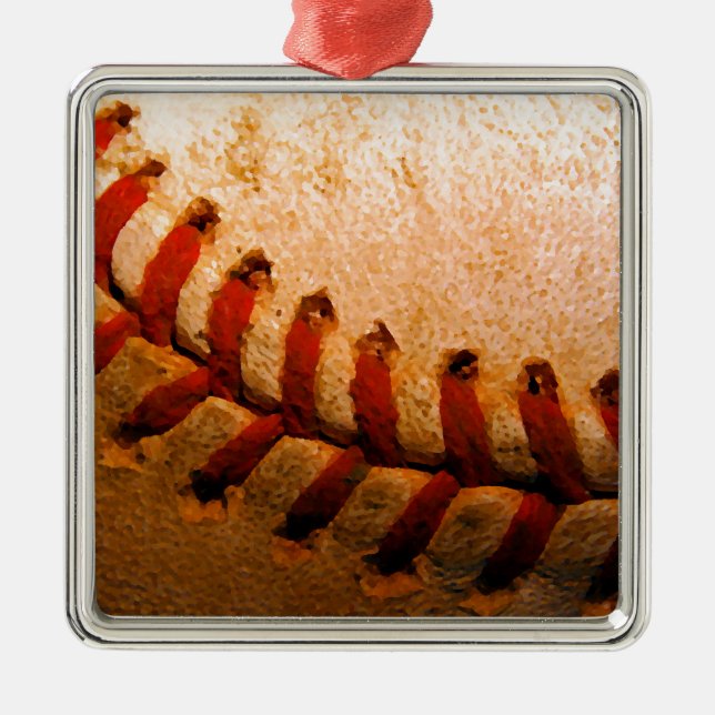 Ornamento De Metal Arte Baseball (Frente)
