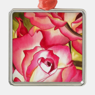Ornamento De Metal Arte de aquarela rosa água rosada Hannah Gordon