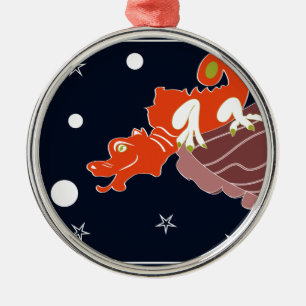 Ornamento De Metal Arte de Fantasia Lunar do Dragão Chinês Celestial