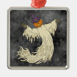 Ornamento De Metal Arte de Halloween do Fantasma de Cabeça de Abóbora