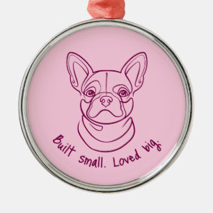 Ornamento De Metal Arte de Linha do Bulldog Francês. Construído Peque