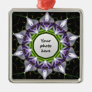 Ornamento De Metal Arte de Mandala Floral Roxo em Caleidoscópio