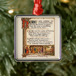 Ornamento De Metal Arte de Manuscrito Iluminado da Canção Vintage Was