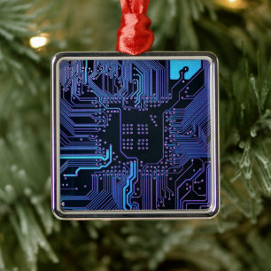 Ornamento De Metal Arte de Padrão de Trilha de Placa de Circuito PCB 