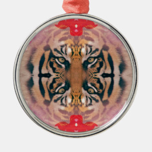 Ornamento De Metal Arte Digital Tigre Kaliedi
