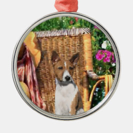 Ornamento De Metal Arte do Jardim de Verão de Basenji