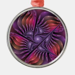 Ornamento De Metal Arte Fractal Abstrato Roxa Colorida Fantasia
