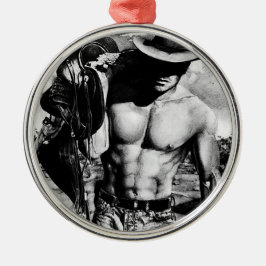 Ornamento De Metal Arte Masculina para o Cowboy Bodybuilder Natal