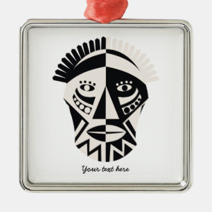 Ornamento De Metal Arte popular primitiva de máscara africana