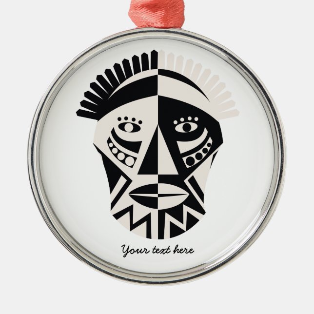 Ornamento De Metal Arte popular primitiva de máscara africana (Frente)