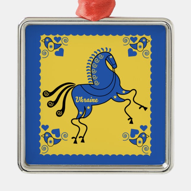 Ornamento De Metal Arte popular tradicional da Ucrânia (Frente)