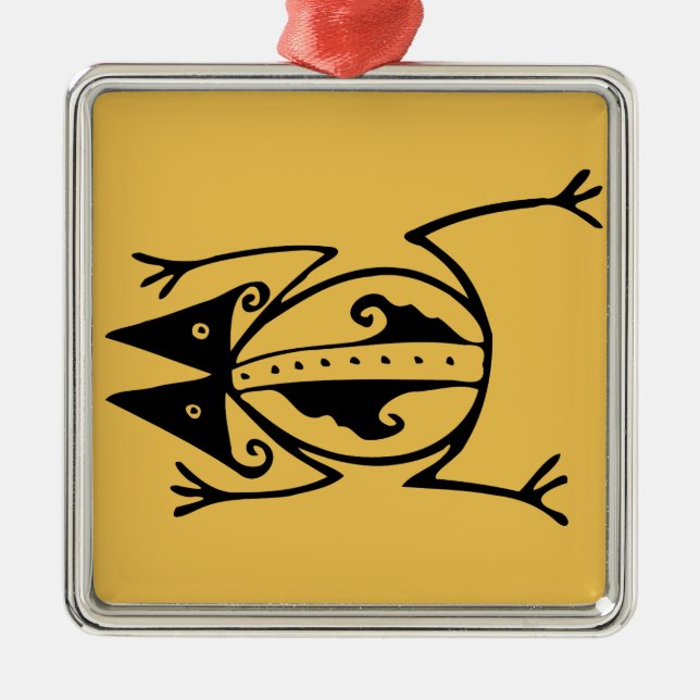 Ornamento De Metal Arte tribal sapo antiga (Frente)