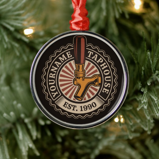 Ornamento De Metal Artesanato DE NOME Personalizado Bar de cervejaria (Árvore)