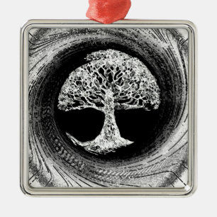 Ornamento De Metal Árvore da calma da vida dentro