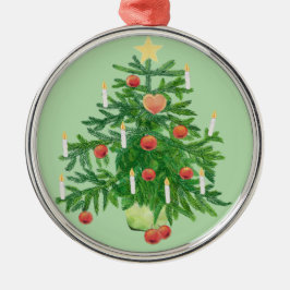 Ornamento De Metal Árvore de Natal Antiga com uma Estrela