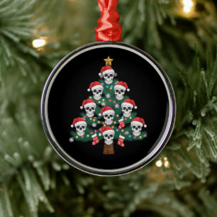 Ornamento De Metal Árvore de Natal Caveira Pijama Esqueleto Legal Pap