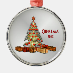 Ornamento De Metal Árvore de Natal com Ano