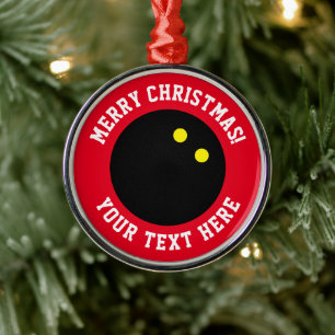 Ornamento De Metal Árvore de Natal de bola de squash de ponto amarelo