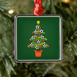 Ornamento De Metal Árvore de Natal de Futebol
