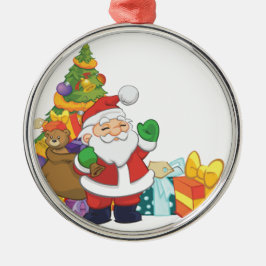 Ornamento De Metal Árvore de Natal de Papai Noel