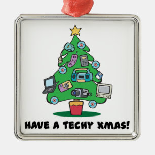 Ornamento De Metal árvore de natal eletrônica tecnológica