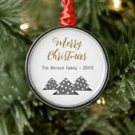 Ornamento De Metal Árvore de Natal Minimalista Festiva Família