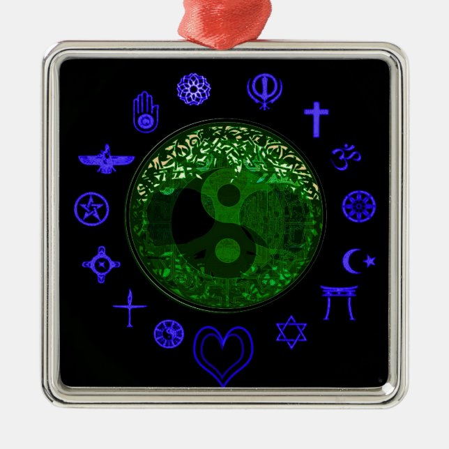 Ornamento De Metal Árvore de vida e de unidade (Frente)