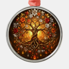 Ornamento De Metal Árvore Enluarada de Eternidade Embrenhada