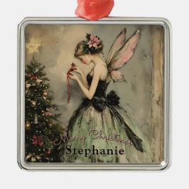 Ornamento De Metal Árvore Fada de Natais vintages Personalizados