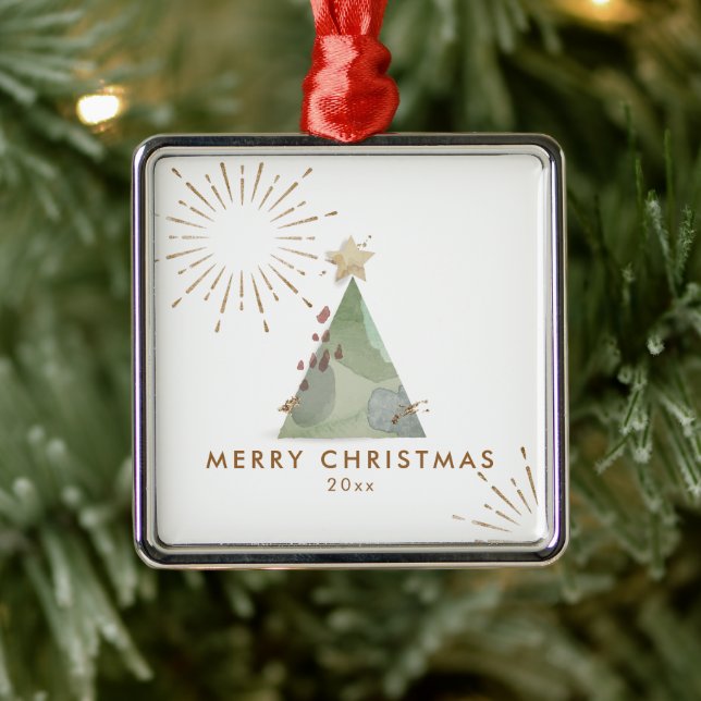 Ornamento De Metal Árvore natalícia Feliz Natal (Árvore)