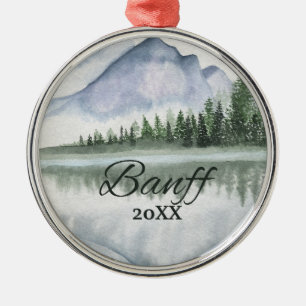 Ornamento De Metal Árvores personalizadas do Lago da Montanha de Banf