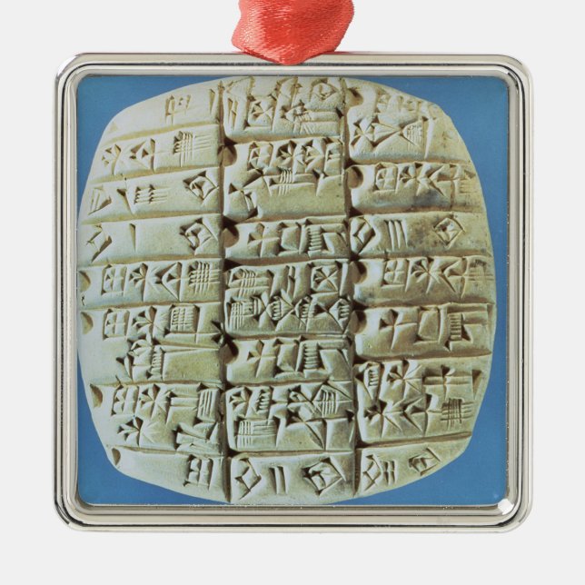Ornamento De Metal As contas apresentam com roteiro cuneiform, c.2400 (Frente)