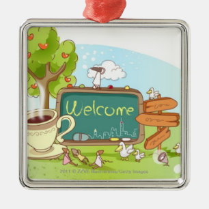 Ornamento De Metal As pessoas que relaxam pela informação assinam c