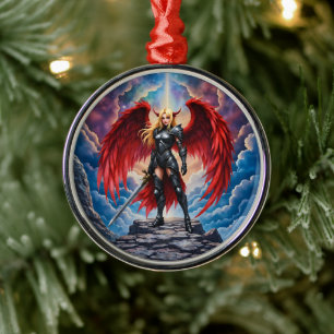 Ornamento De Metal Asa Carmesim – Guerreiro Anjo Caído.