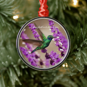 Ornamento De Metal Asas do colibri das Violeta-orelhas Sparkling da