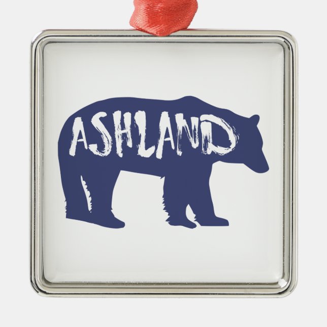 Ornamento De Metal Ashland Oregon Bear (Frente)