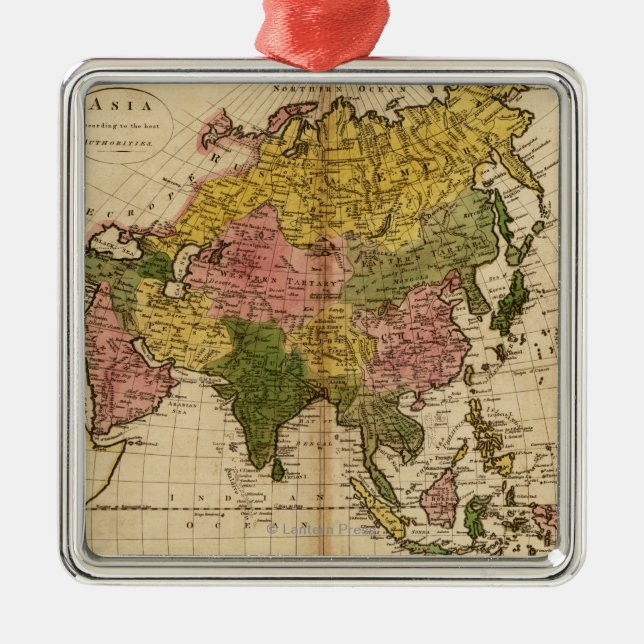 Ornamento De Metal AsiaPanoramic MapAsia 3 (Frente)