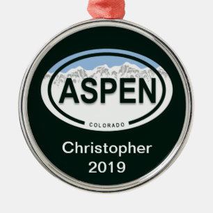 Ornamento De Metal Aspen Colorado Mountain Tag Ornament