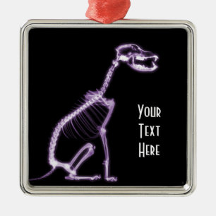 ORNAMENTO DE METAL ASSENTO DO ESQUELETO DO CÃO DE FILHOTE DE CACHORR