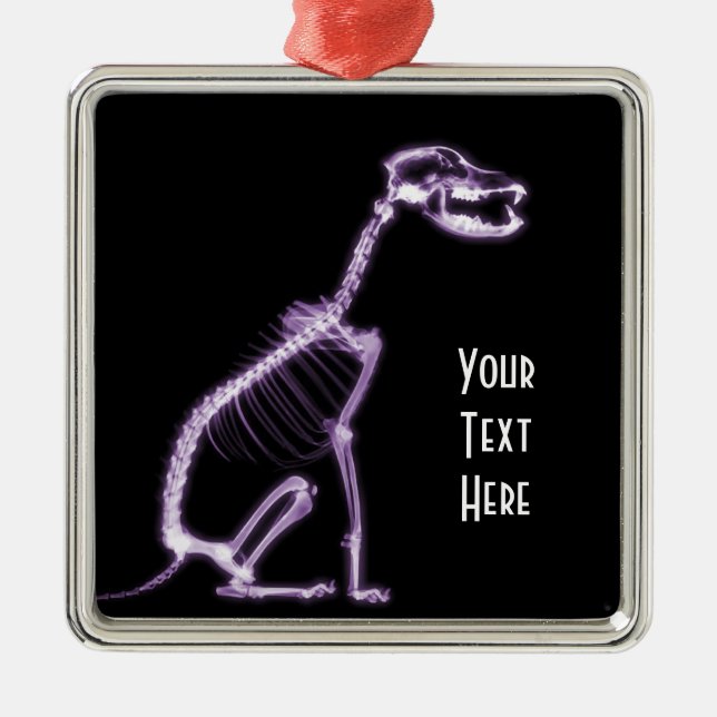 ORNAMENTO DE METAL ASSENTO DO ESQUELETO DO CÃO DE FILHOTE DE CACHORRO (Frente)