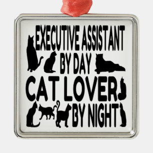 Ornamento De Metal Assistente executivo do Cat Lover