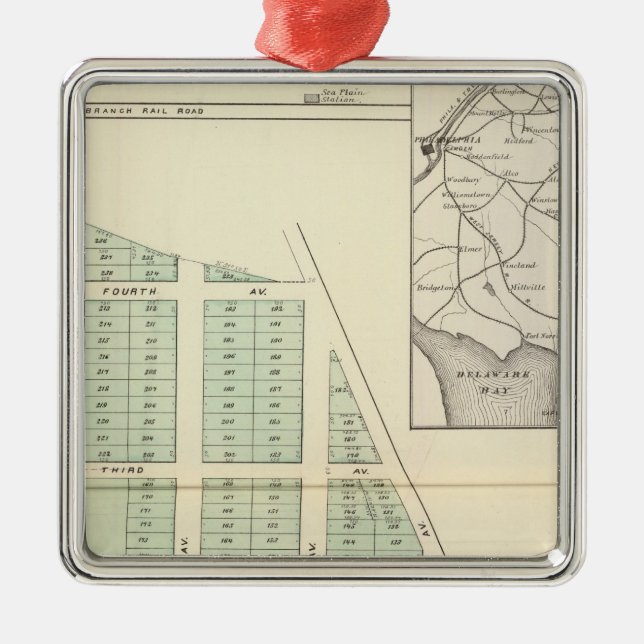 Ornamento De Metal Associação da terra de Brigghton, lago adjacente (Frente)