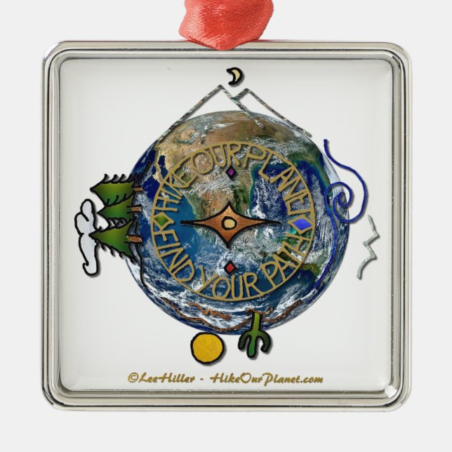 Ornamento De Metal Atacar a Terra do nosso planeta Hiker (Frente)