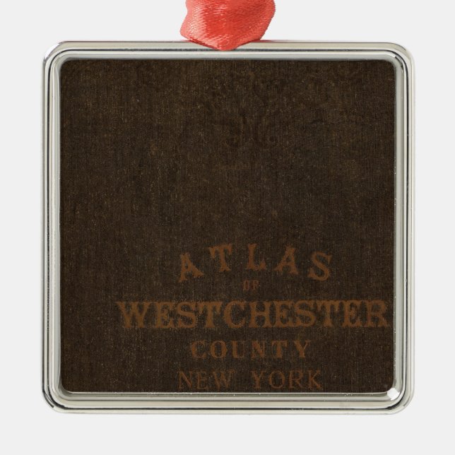 Ornamento De Metal Atlas de Westchester County, NY (Frente)