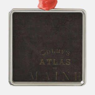 Ornamento De Metal Atlas do estado de Maine