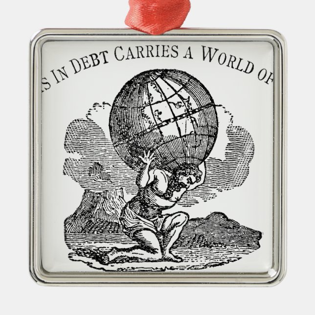 Ornamento De Metal Atlas Encolhido/Cotação de Dívida (Frente)