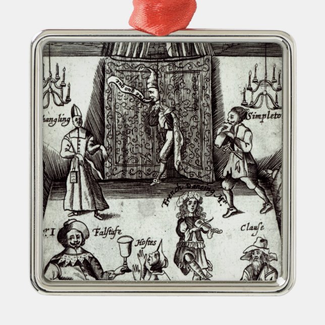 Ornamento De Metal Atores cómicos no desempenho, 1662 (Frente)
